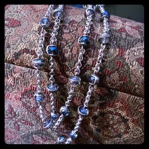 Premier 4’ silver beaded necklace